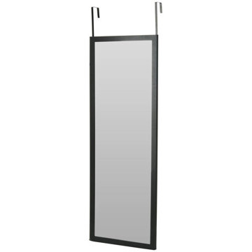 

Home Styling Collection Velké nástěnné zrcadlo na dveře, černý rám MDF, zaoblené, 34 × 94 cm
