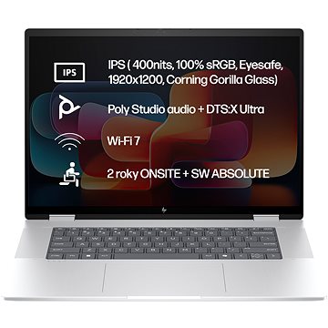 

HP ENVY x360 16-ac0900nc OLED Glacier Silver Celokovový