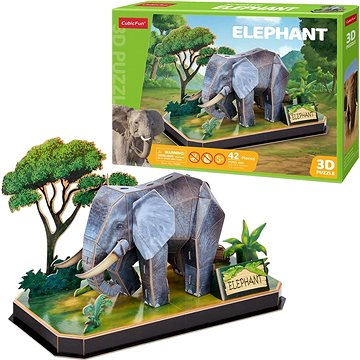 

CUBICFUN 3D puzzle Slon 42 dílků