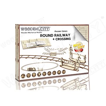 

WOODEN CITY 3D puzzle Kruhové koleje s přejezdem 159 dílů