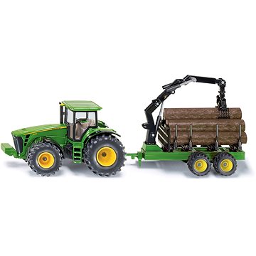 

Siku Farmer - Traktor John Deere s lesním přívěsem