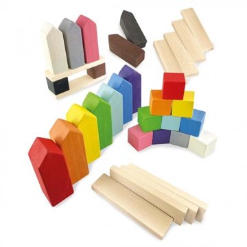 

Ulanik Montessori dřevěná sada Domečky