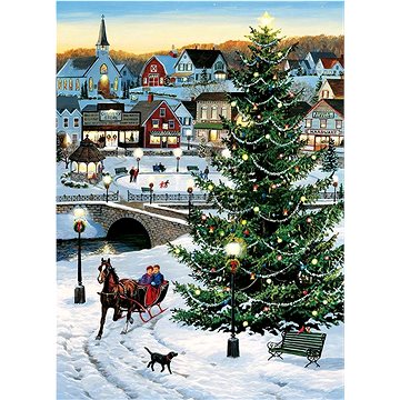 

Cobble Hill Puzzle Vánoční strom na vesnici, 1000 dílků