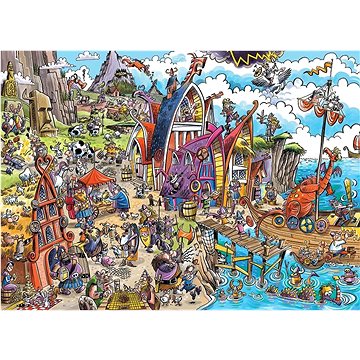

Cobble Hill Puzzle DoodleTown: Vesnice Vikingů, 1000 dílků