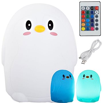 

Verk noční RGB lampička dotyková tučňák USB s dálkovým ovládáním