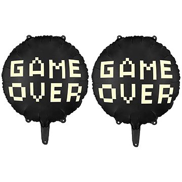 PARTYDECO Balón foliový - game over, rozlučka se svobodou, 45 cm, 2 ks