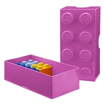 LEGO Box na svačinu 100 x 200 x 75 mm - růžový