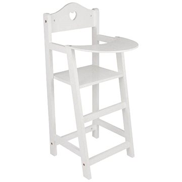 Dřevěná židlička pro panenky bílá - Doplněk pro panenky