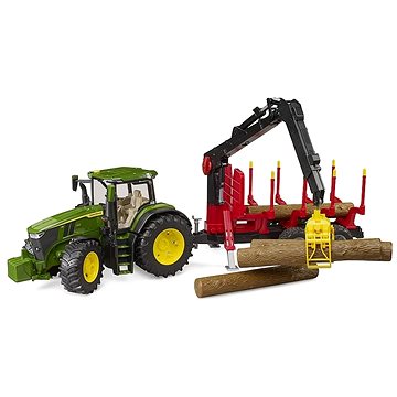 

Bruder 3154 traktor John Deere 7R 350 se zadním přívěsem a 4 kládami