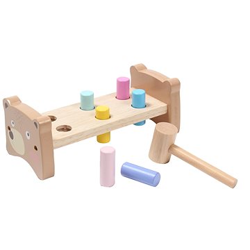 

Hope Toys Dětská dřevěná zatloukačka – barevné kolíky