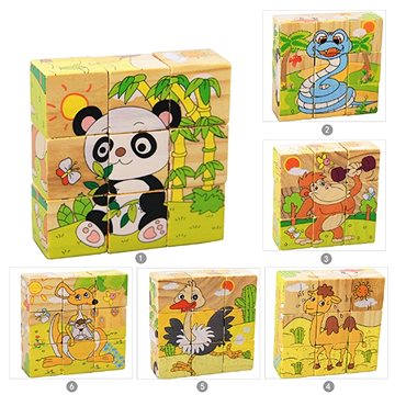 

KIK Dřevěné vzdělávací puzzle Safari 9 ks