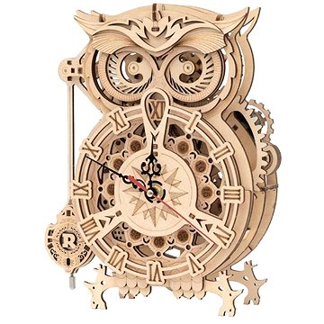 

RoboTime 3D dřevěné mechanické puzzle Soví hodiny