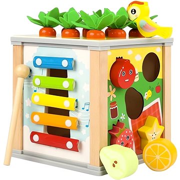 

Kruzzel 22566 Vkládací dřevěná kostka edukační 5v1