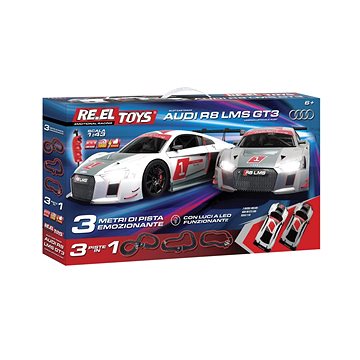 

RE.EL Toys Autodráha Audi R8 LMS GT3, 1:43, 3 metry, 3 sestavy, LED světla