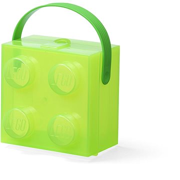 

LEGO Box s rukojetí – průsvitná zelená
