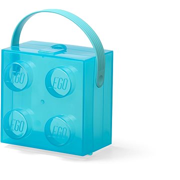 

LEGO Box s rukojetí – průsvitná modrá