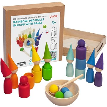 

ULANIK Rainbow: Peg Dolls in Cups with Hats and Balls