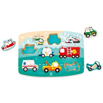 

Hape knoflíkové puzzle Záchranná vozidla