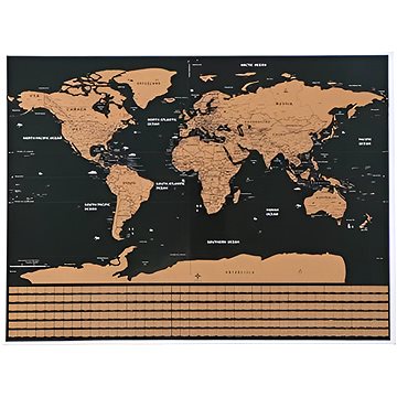 

Malatec Velká stírací mapa světa s vlajkami deluxe 82 × 59 cm černá