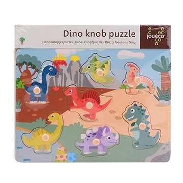

Jouéco Dřevěné puzzle s úchyty Dino 18 m+