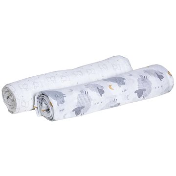 

CHICCO Přikrývka a zavinovačka bavlněná 2v1 Ovečka a medvídek grey 2 ks, 110 × 110 cm