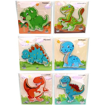 

MaDe Dřevěné puzzle s dinosaury 15 × 15 cm