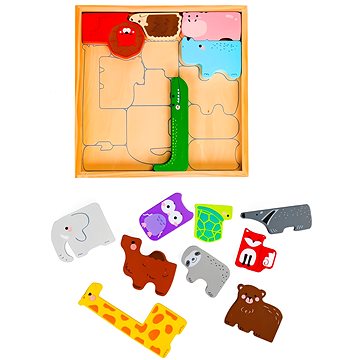 

Derrson skládací naučné puzzle s malovanými zvířátky