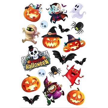 

Guirca Dočasné tetování dětské Happy Halloween 19 ks
