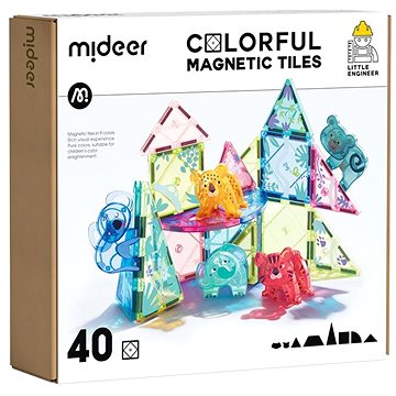 

Mideer Barevná magnetická stavebnice zvířátka 40 ks