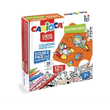 

Carioca Omalovánkové Puzzle s motivem vesmíru s 12 barevnými fixy