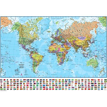 

Maps International Svět politický nástěnná mapa 136 × 99 cm s vlajkami, česky, lamino
