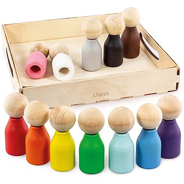 

Ulanik Dřevěný Montessori hra - Peg dolls na prsty