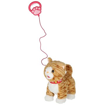 KIK KX3026 Interaktivní kočka na vodítku, béžová