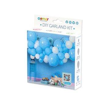 Balónková girlanda - sada baby modrobílá, 300 cm - 65 ks - baby shower