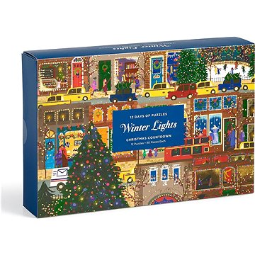 

GALISON Puzzle Adventní kalendář na 12 dní Joe Laforme: Zimní světla 12 × 80 dílků