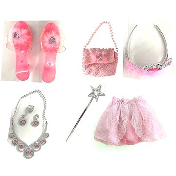 

ALLTOYS Set pro princeznu růžový - sukýnka, pantoflíčky, kabelka