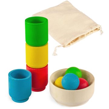 

Ulanik Montessori dřevěná hračka "Balls in cups. Basic."