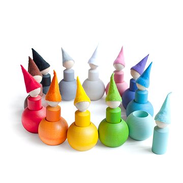 

Ulanik Montessori dřevěná hračka „Small Peg Dolls with Hats and Balls