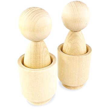 

Ulanik Montessori dřevěná hračka "Unfinished Peg Dolls in Cups" 2ks