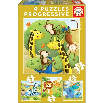 

Educa Puzzle Divoká zvířata 4v1 (12,16,20,25 dílků)