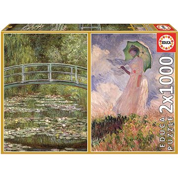 

Educa Puzzle Jezírko s lekníny + Žena se slunečníkem 2x1000 dílků