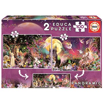 

Educa Puzzle Panorama Pohádkové víly 2x100 dílků