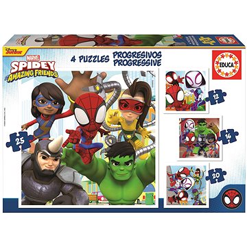 

Educa Puzzle Spidey a jeho úžasní přátelé 4v1 (12,16,20,25 dílků)