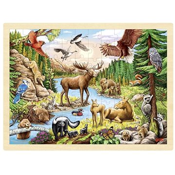 

Goki Dřevěné puzzle Divoká příroda Severní Ameriky 96 dílků