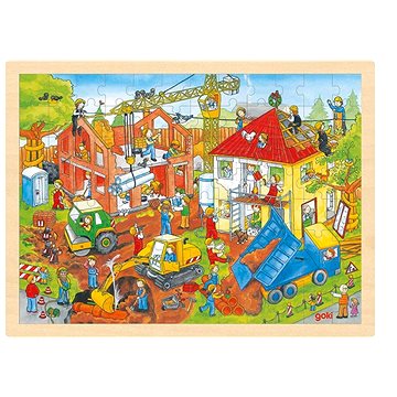 

Goki Dřevěné puzzle Na staveništi 96 dílků