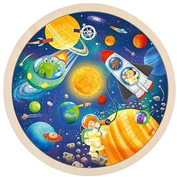 

Goki Kulaté dřevěné puzzle Vesmír 57 dílků