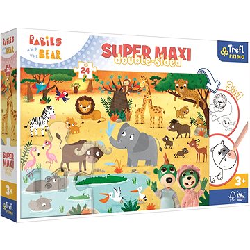 

Trefl Oboustranné puzzle Treflíci v ZOO super maxi 24 dílků