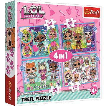 

Trefl Puzzle LOL Surprise: Seznamte se s panenkami 4v1 (35,48,54,70 dílků)