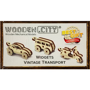 

Wooden City 3D puzzle mini sada Widgets: Historická vozidla 35 dílků