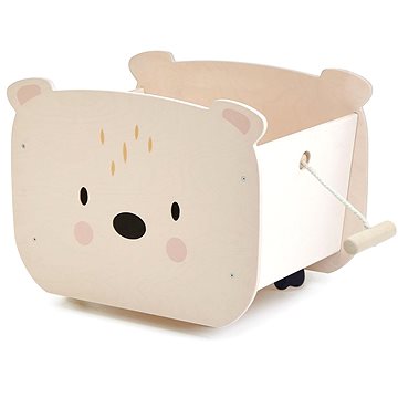 

Dřevěná úložná krabice na hračky Tender Leaf Pull Along Bear Cart